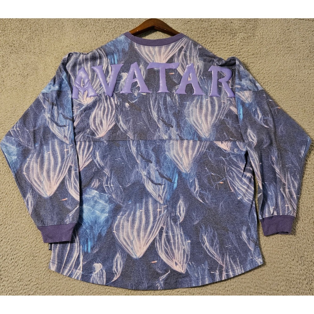 Disney Spirit Jersey Avatar Pandora Woodsprite Purple Blue Long Sleeve Shirt M - Picture 2 of 8